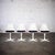 Mid-20th Century MCM Burke Tulip Side Chairs No 103 White Shell Black Cushions Oval Stationary 4 Prong Base Set of 4 For Sale - Image 16 of 18