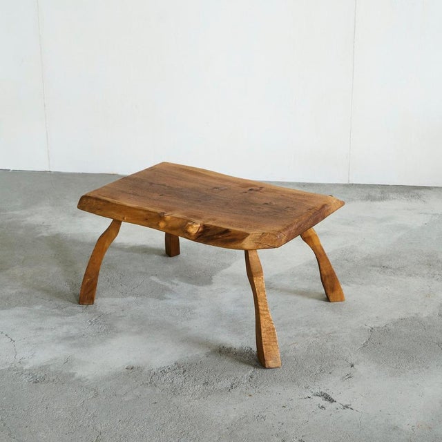 Mid-Century Live Edge Coffee or Side Table in Walnut, 1950s For Sale - Image 4 of 11