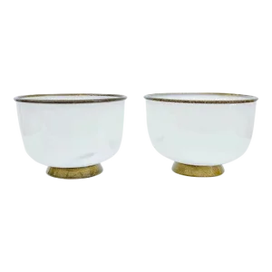 Late 20th Century Signed Barovier & Toso Murano 'Primavera' Bowls - a Pair