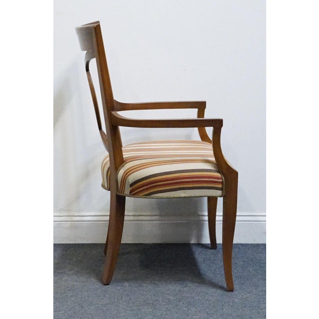 Wood High End Vintage Solid Cherry Italian Neoclassical Revival Dining Arm Chair For Sale - Image 7 of 9