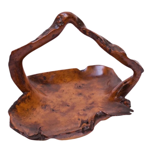 Early American Carved Burl Basket For Sale