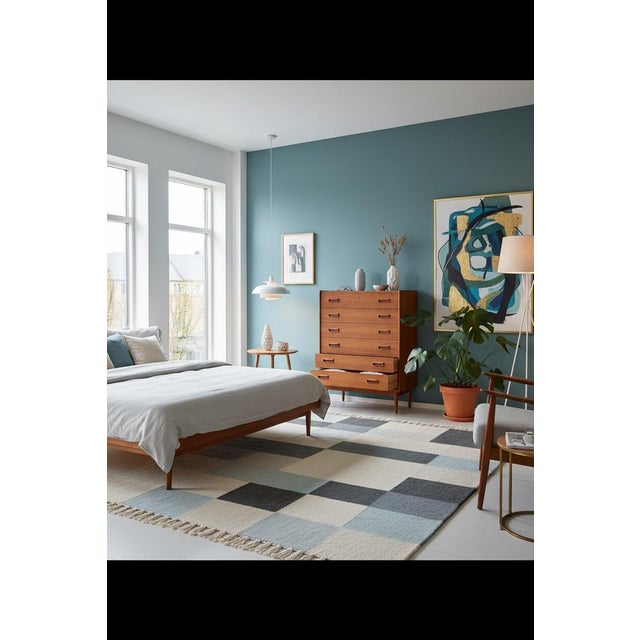 A very well-built and stylish chest of drawers designed by Gunnni Omann for Omann Jun in Denmark. The bureau is in teak...