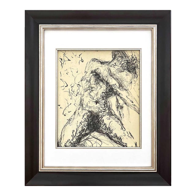 Salvador Dali Nu Gris Original Lithograph 1967 Framed For Sale