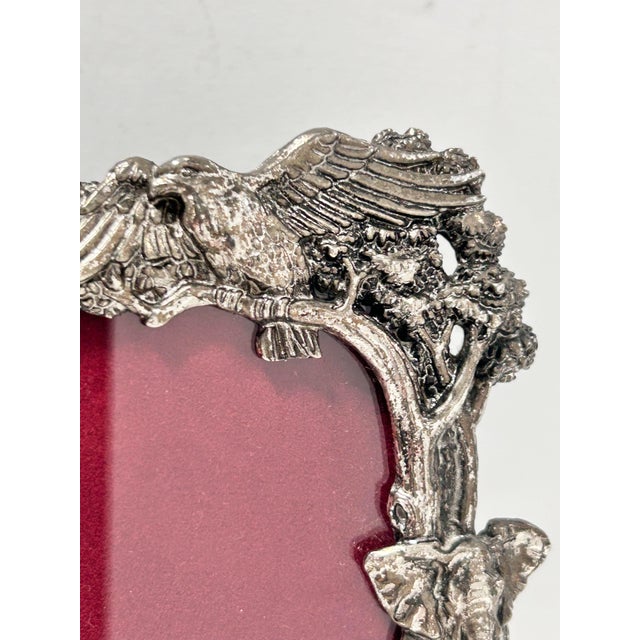 Arthur Court Arthur Court Safari Elephant Picture Frame 1995 Signed Pewter Wildlife Frame For Sale - Image 4 of 9