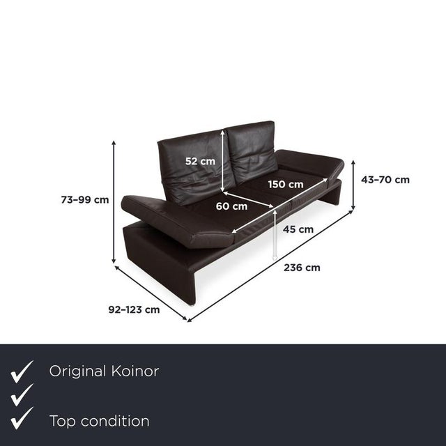 Introducing the Koinor Raoul leather three-seater sofa in brown espresso with manual reclining function. I have official...