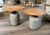 2020s Round Outdoor Concrete & Teak Modern Side Table Large For Sale - Image 5 of 5