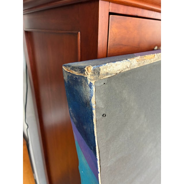 Stylized Geometric Painting of Two Cows in a Bold Cubist Style For Sale In Chicago - Image 6 of 6