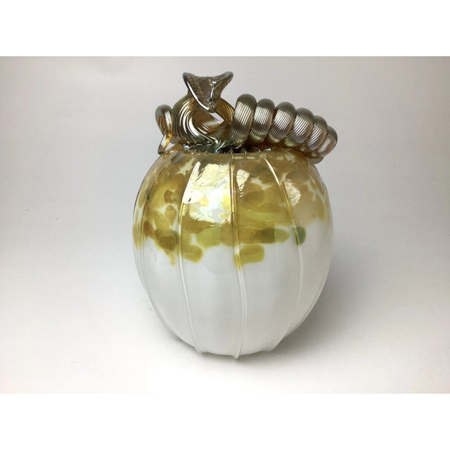 Late 20th Century Late 20th Century Large Handmade Art Glass Centerpiece Pumpkin For Sale - Image 5 of 6