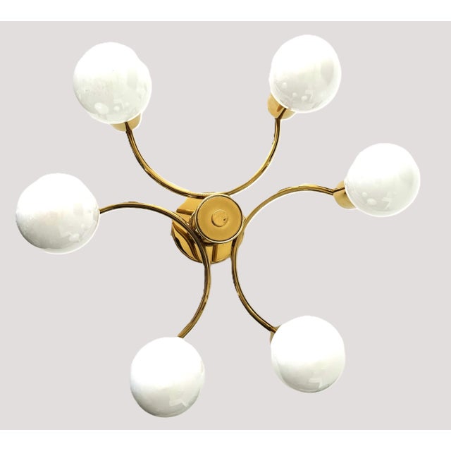 Mid-Century Modern Brass Ceiling Light, Germany, 1970s For Sale - Image 9 of 11