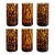 Italian Tortoise Shell Print Amber Brown Highball Glasses - Set of 6 For Sale
