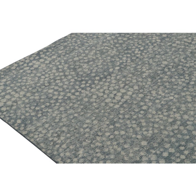 2010s Rug & Kilim’s Distressed Style Abstract Rug in Blue With Gray Dots Pattern For Sale - Image 5 of 7