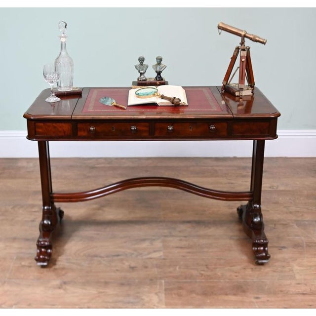 Victorian Writing Table Mahogany Desk, 1880 For Sale - Image 12 of 12
