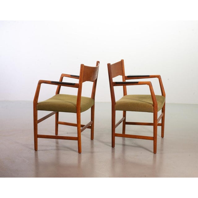 Set of Town Hall Wooden Armchairs by Hans Wegner for Plan Mobler, Denmark, 1947 For Sale - Image 4 of 18