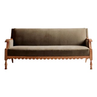 1950s Vintage Scalloped Sofa Attributed to Henning Kjaernulf For Sale