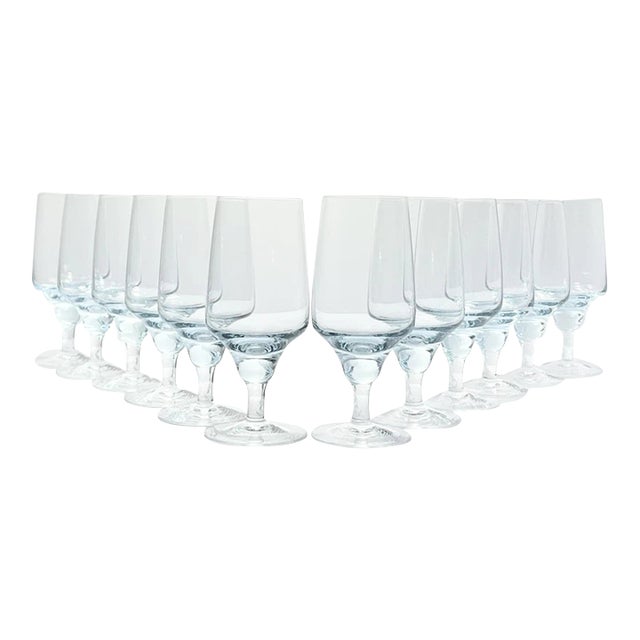 1970s Sasaki “Harmony Azure Blue” Set of 12 Juice Glasses For Sale