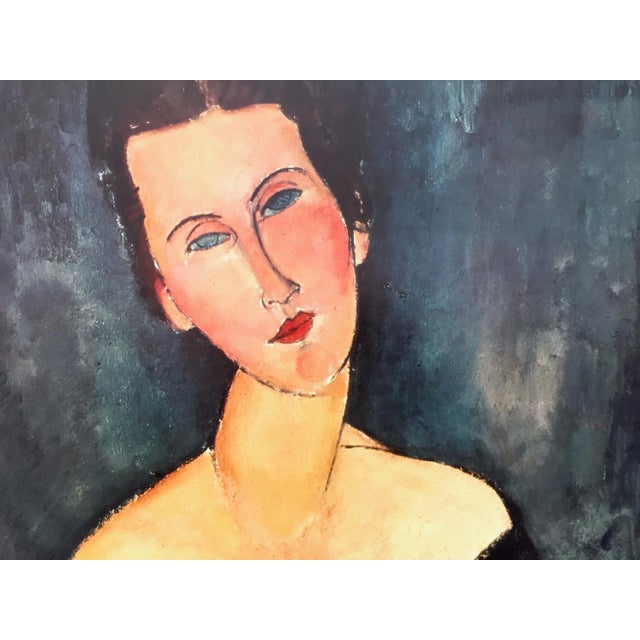 Amedeo Clemente Modigliani Modigliani Vintage 1980's Lithograph Print Framed Poster " Madame Georges Van Muyden " 1917 For Sale - Image 4 of 13