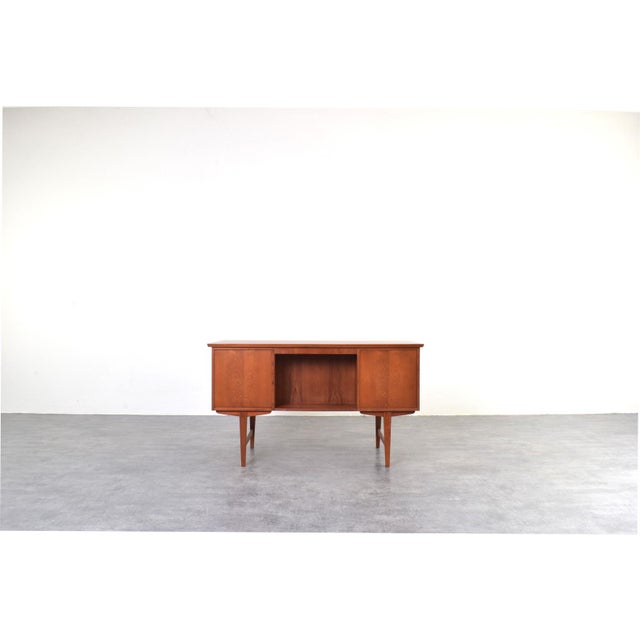Mid-Century Modern Danish Executive Desk in Teak, 1960s For Sale - Image 10 of 18