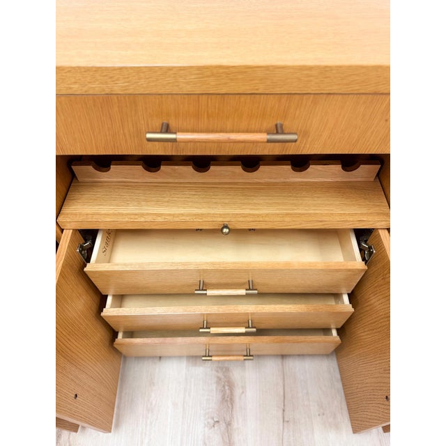 Stanley Buffet Credenza With Wine Rack and Lighted Bar MCM Entertainment Console For Sale - Image 14 of 17