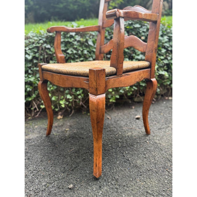Pair of Rustic French Rush Seat Armchairs - Attributed to Guy Chaddock For Sale - Image 12 of 12