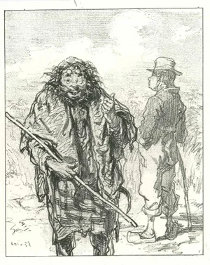 Paul Gavarni, Vagabonds, Original Lithograph, 1881