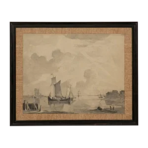 Early 18th Century Large Dutch Old Master Study Pen and Ink Painting