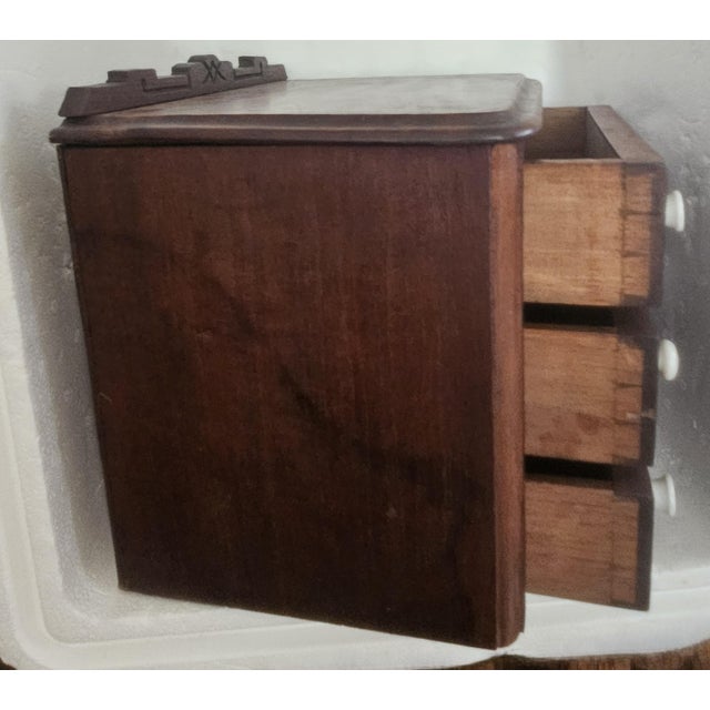 Miniature 1880s Walnut Eastlake 3‑Drawer Chest With Dovetailed Drawers For Sale - Image 15 of 18