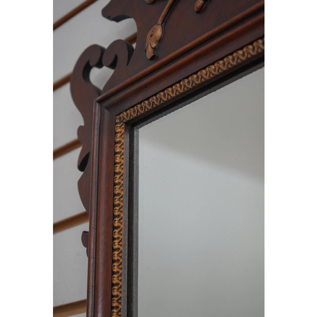 1950s Kindel Vintage Chippendale Mahogany Mirror For Sale - Image 5 of 9