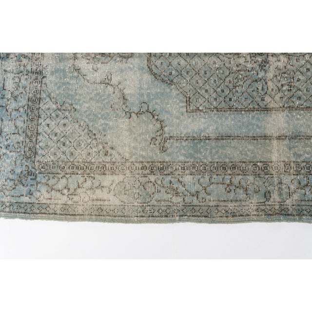 1950s Vintage Aqua Colour Oushak Rug For Sale - Image 5 of 10