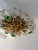 Glass Flush Mount Maison Baguès Crystal Green Flowers Leaves Chandelier 9 Lights For Sale - Image 7 of 11