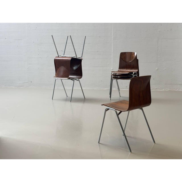 Metal Stacking Chair with Pagholz Shell from Thur-Op-Seat, West Germany, 1970s For Sale - Image 7 of 18