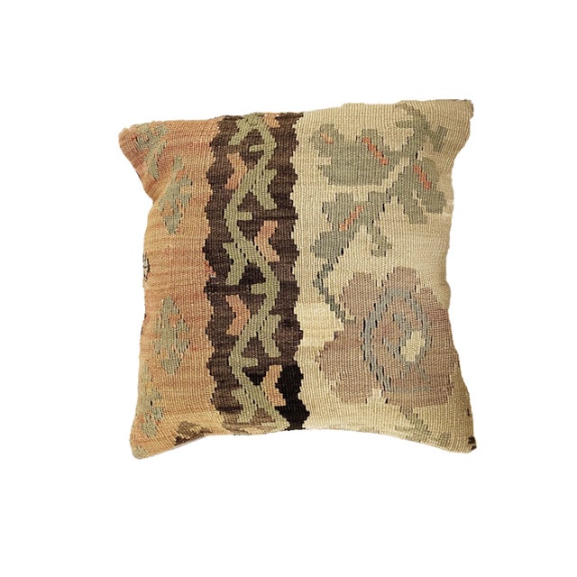 Tribal Vintage Tribal Konya Kilim Pillow Cover 16 by 16" For Sale - Image 3 of 9