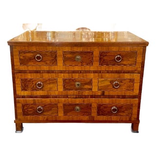 19th C. Continental Inlaid Walnut Commode For Sale