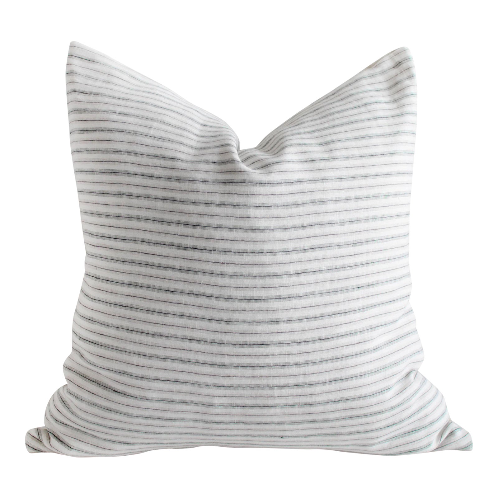 European Natural and Blue Gray Stripe Linen Pillow Cover Chairish