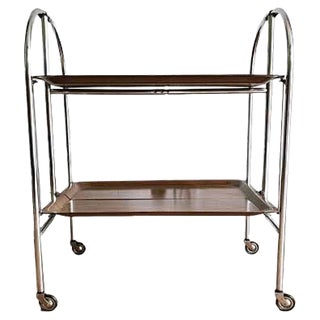 Vintage Collapsible 34 Bar Cart / Drinks Trolley from Pressolit, 1970s For Sale