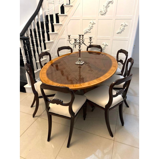 Wood Antique Regency Figured Oval Mahogany Dining Table, 1920s For Sale - Image 7 of 17