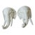 Vintage Italian Palm Beach Chinoiserie White Glazed Elephant Wall Brackets a Pair For Sale