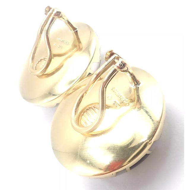 Late 20th Century Tiffany & Co. Angela Cummings Gold, Mother of Pearl, Black Jade Checkerboard Earrings - 2 Pieces For Sale - Image 9 of 9