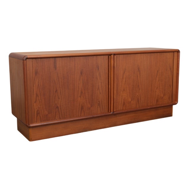 Danish Modern Teak Sideboard with Tambour Doors by Kibaek Møbelfabrik, 1970s For Sale