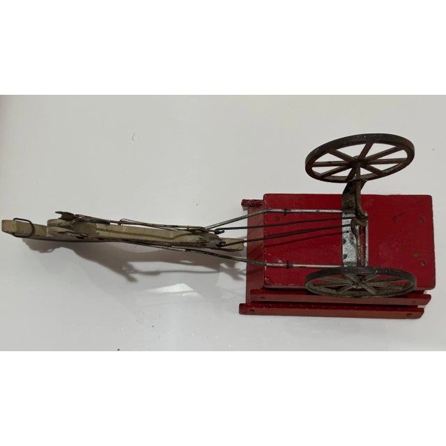 Brown Antique Folk Art 1911 Gibbs Toy Co "Pacing Joe" Pull Toy Horse For Sale - Image 8 of 9