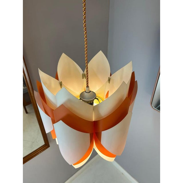 Orange Hanging Lamp Ballet in Orange & White by Lars Schiøler for P.J. Høyrup For Sale - Image 8 of 11