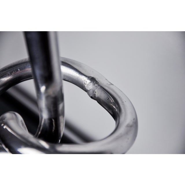 Large Knotted Candleholders in Aluminum, Italy, 1980s, Set of 2 For Sale - Image 6 of 8