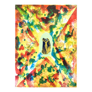 Unknown, 1970s Surrealist Pop Art Nude Angel Lithograph Print Psychedelic Color, c.1970