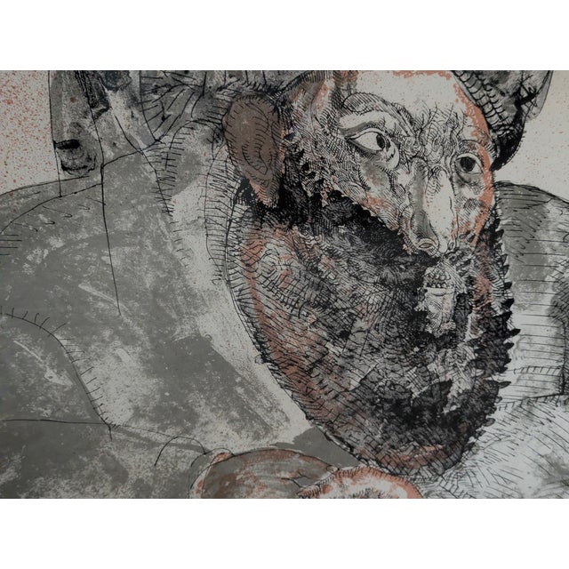 1960s Hand Signed by José Luis Cuevas 1968 Color Lithograph "Dreams of Rasputin" #2/100 For Sale - Image 5 of 9