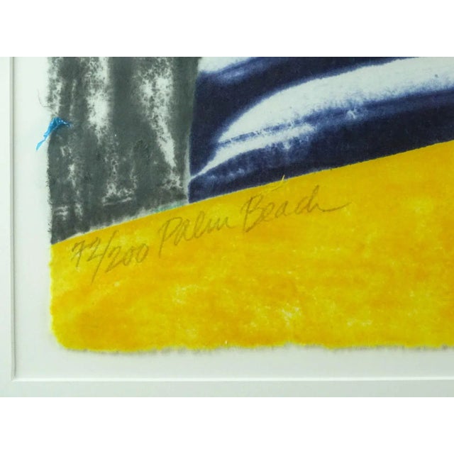 Mid-Century Modern Original Carol Summers “Palm Beach” Color Woodcut, Signed and Numbered 72/200 For Sale - Image 3 of 6