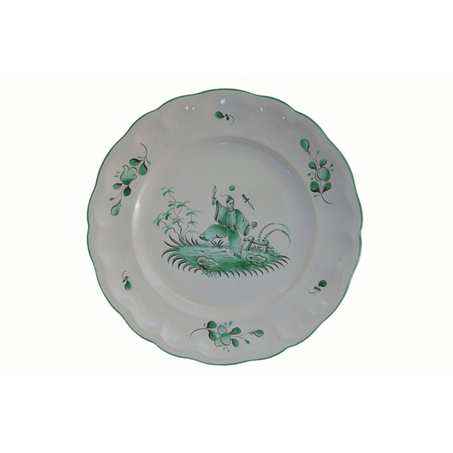 1980s French Chinoiserie St Clément Faience Dinner Plates East Wind Pattern - Set of 8 For Sale - Image 13 of 18