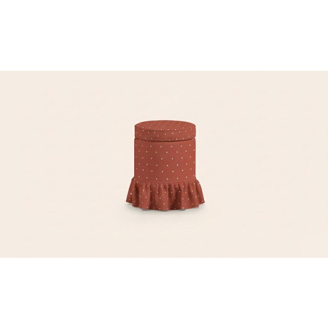 Red Velvet Aurora Ottoman by Ceraudo For Sale - Image 4 of 4
