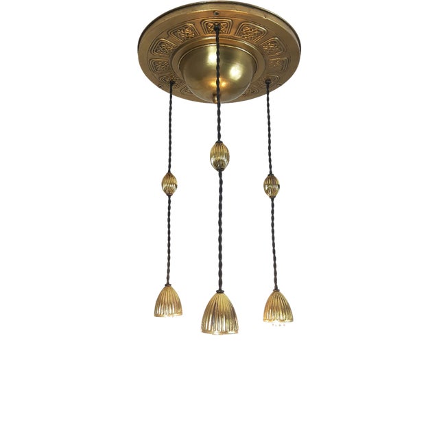 Antique Art Nouveau Ceiling Lamp, 1900 For Sale