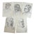 Mid 20th Century Old Master Artwork Drawings: Holbein, Michelangelo, Bonsignori (Set of 5) - Unknown Artist For Sale