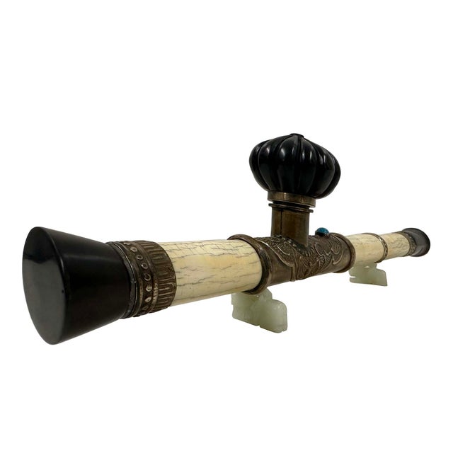 Bone Early 20th Century Antique Chinese Opium Pipe, Late Qing Dynasty, Handcrafted Art For Sale - Image 7 of 12