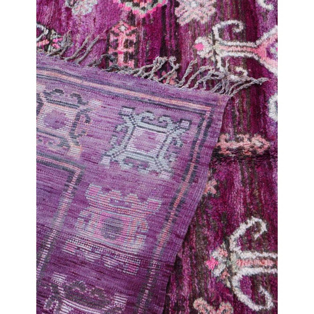 1980s Moroccan Purple Wool Rug - 11.3 X 6.5 Ft For Sale In Cleveland - Image 6 of 6